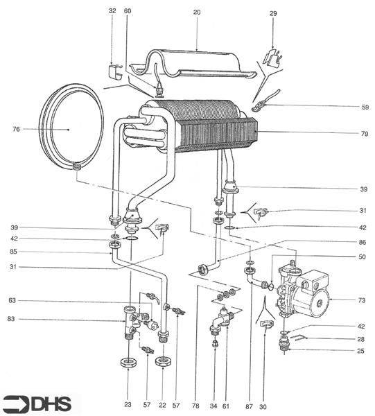 Exploded Diagram for HEAT EXCHANGER & PUMP