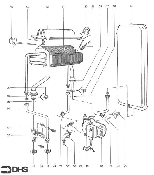 Exploded Diagram for HEAT EXCHANGER & PUMP