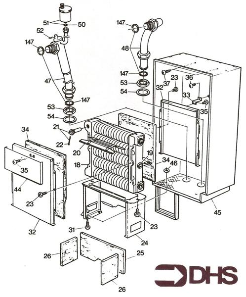 Exploded Diagram for HEAT EXCHANGER ASSY
