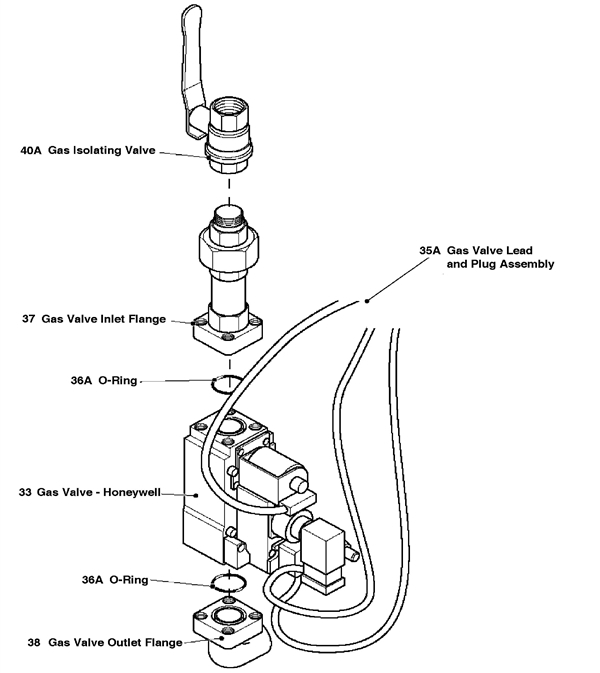 Exploded Diagram for GAS TRAIN ASSEMBLY NAT GAS