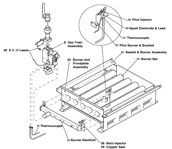 BURNER AND BASKET ASSEMBLY logo