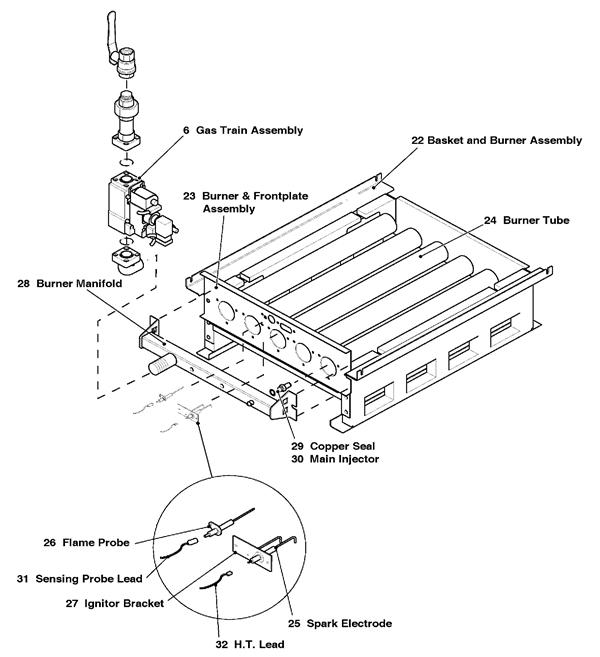 BURNER AND BASKET ASSEMBLY logo