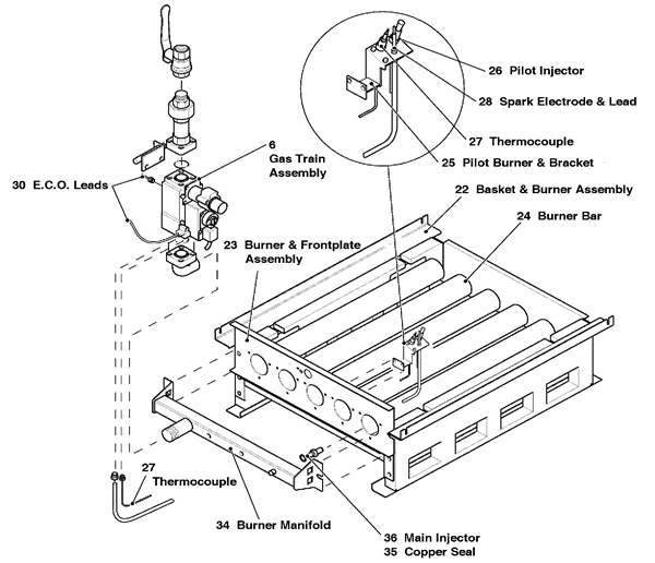 BURNER AND BASKET ASSEMBLY logo