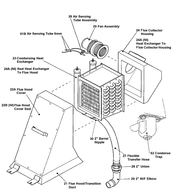 Exploded Diagram for CONDENSING HEAT EXCHANGER
