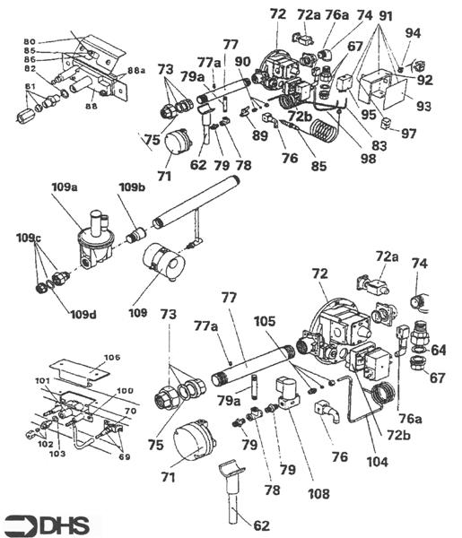 Exploded Diagram for GAS LINE ASSY