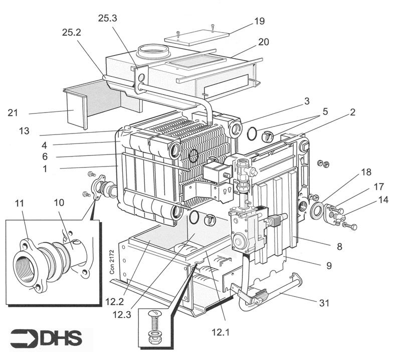 Exploded Diagram for BOILER BODY ASSY