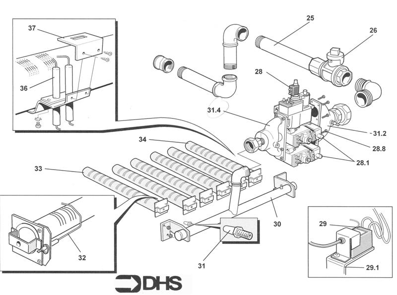 Exploded Diagram for BURNER & CONTROLS 180