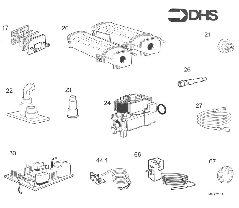 Exploded Diagram for BURNER AND CONTROLS ASSY
