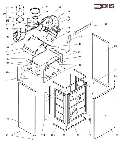 Exploded Diagram for FAN/COMBUSTION CHAMBER