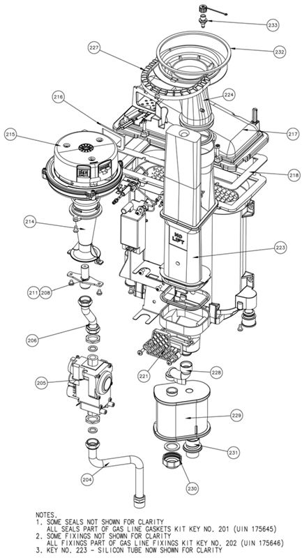 Exploded Diagram for GAS SECTION