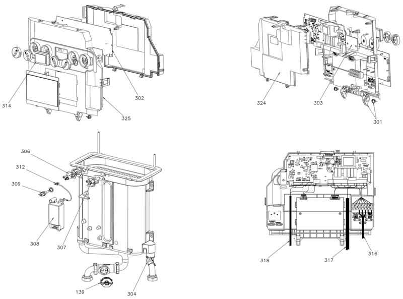 Exploded Diagram for HEAT EX/CONTROL PANEL