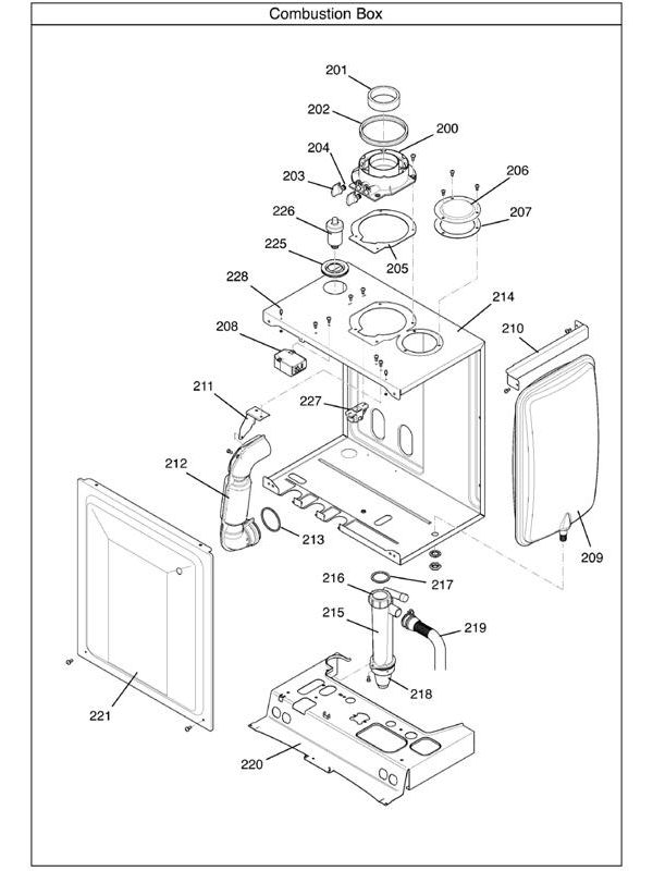 Exploded Diagram for COMBUSTION BOX