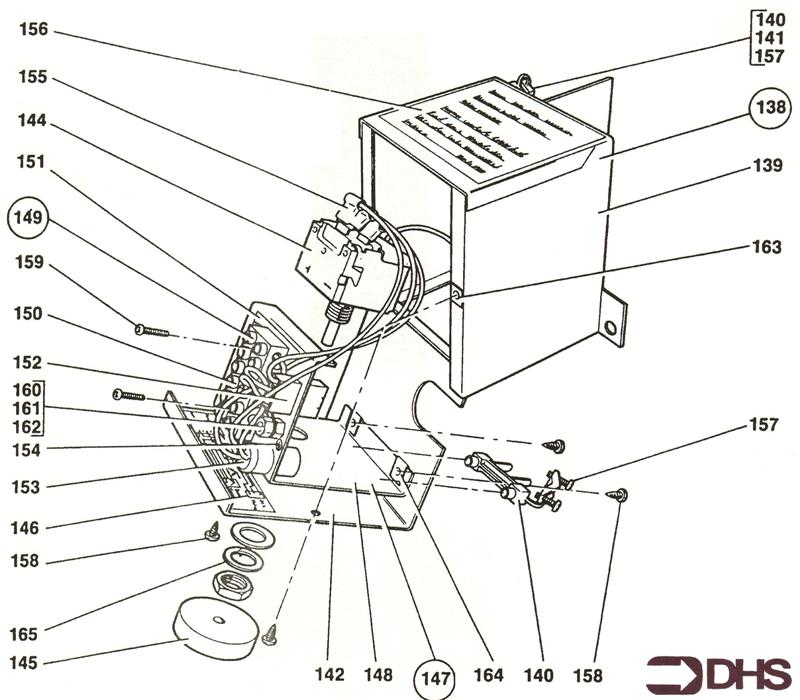 Exploded Diagram for UNCASED BOILER CONTROL BOX