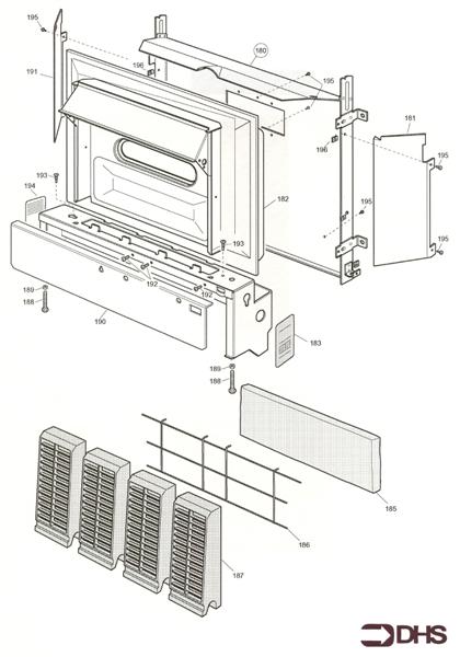 Exploded Diagram for FIREBOX/ HEAT EXCH. AUG 98 ONW