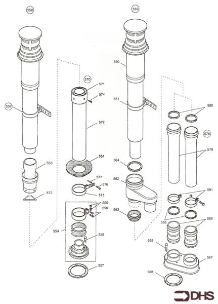 Exploded Diagram for OPTIONAL FLUE KITS