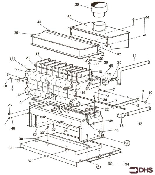 Exploded Diagram for HEAT EXCHANGER/ COMBUSTION ASS