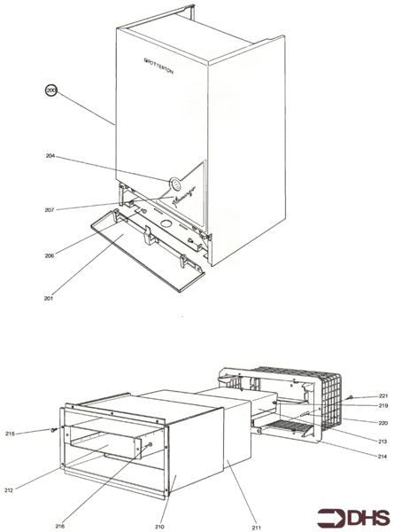 Exploded Diagram for CASING AND FLUE ASSY