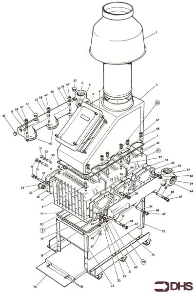 Exploded Diagram for HEAT EXCH / COMB & FLUEHOOD AS