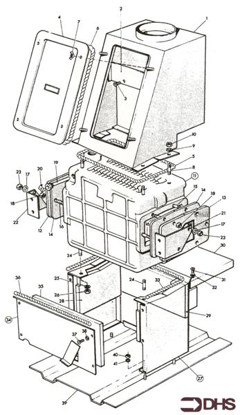 Exploded Diagram for HEAT EXCH / COMB & FLUEHOOD AS