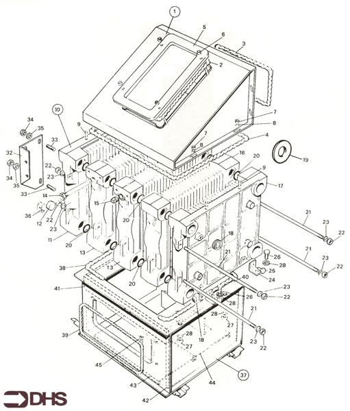 Exploded Diagram for HEAT EXCH / COMB & FLUEHOOD AS