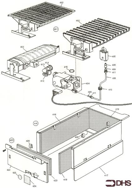 Exploded Diagram for BURNER/ COMB. & GAS ASSY
