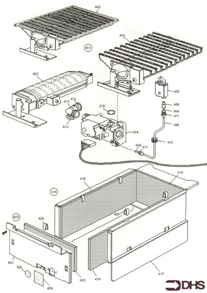 Exploded Diagram for BURNER/ COMB. & GAS ASSY
