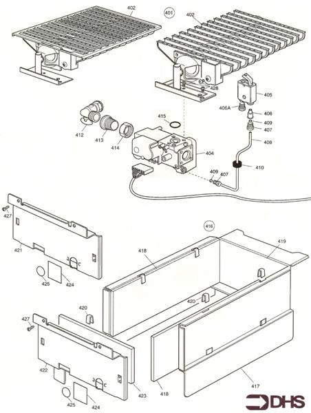 Exploded Diagram for GAS ASSY AND COMB CHAMBER