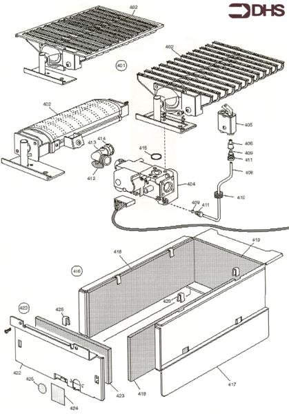 BURNER, COMB CHAMBER AND GAS A logo