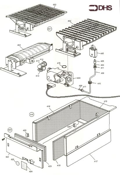 Exploded Diagram for BURNER, COMB CHAMBER AND GAS A