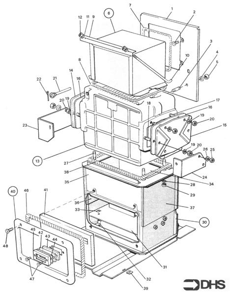 Exploded Diagram for HEAT EXCH. COMB. CHAMBER AND F