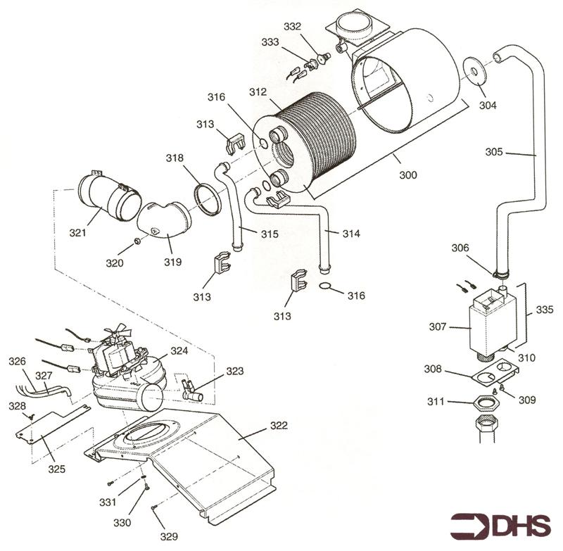 Exploded Diagram for SECONDARY HEAT EXCHANGER