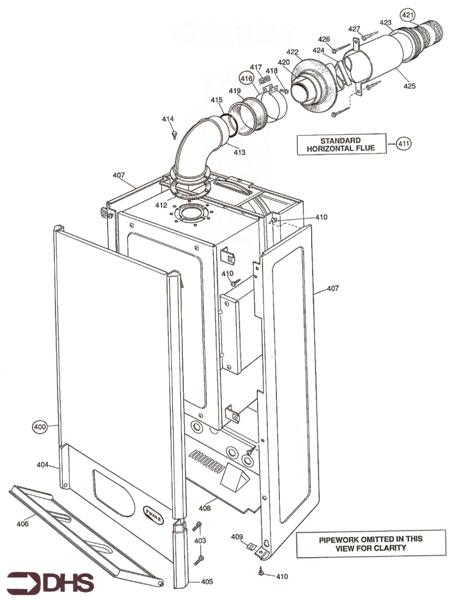 Exploded Diagram for CASING - FLUE ASSY