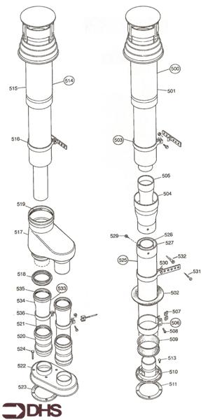 Exploded Diagram for OPTIONAL FLUE PACK