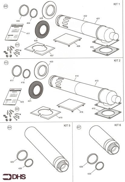 Exploded Diagram for FLUE KITS