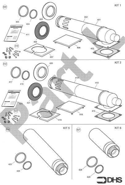 Exploded Diagram for FLUE KITS