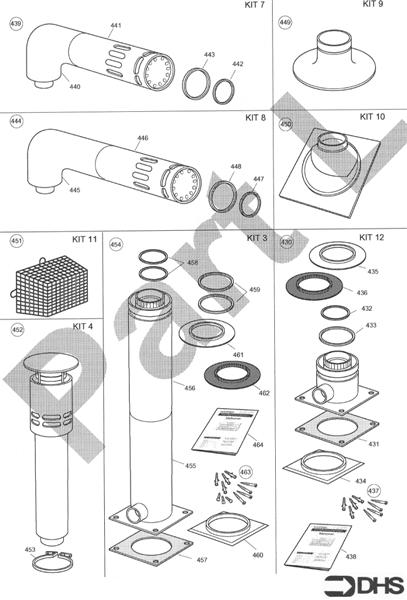 Exploded Diagram for FLUE KITS 2