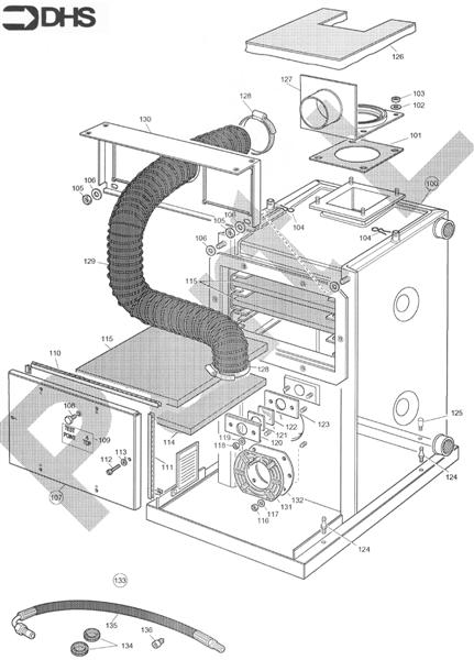 Exploded Diagram for BOILER ASSY 50/70L