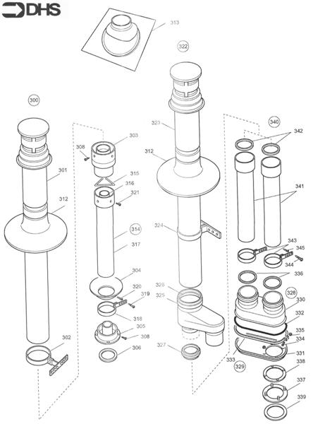 Exploded Diagram for FLUE ASSY