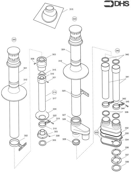 Exploded Diagram for ALTERNATIVE FLUE ASSY