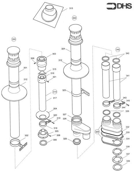 Exploded Diagram for ALTERNATIVE FLUE ASSY
