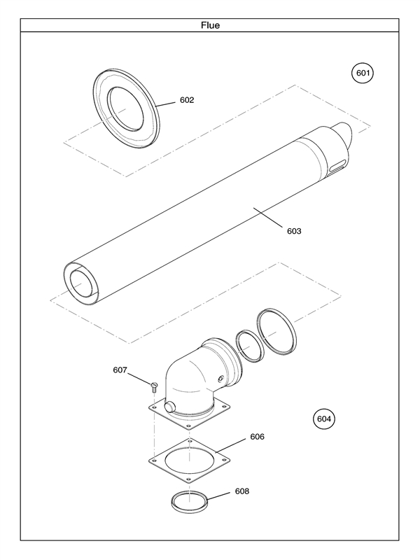 Exploded Diagram for FLUE ASSEMBLY