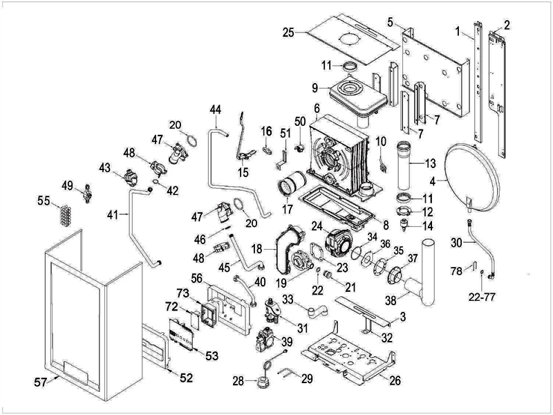 Exploded Diagram for BOILER ASSEMBLY