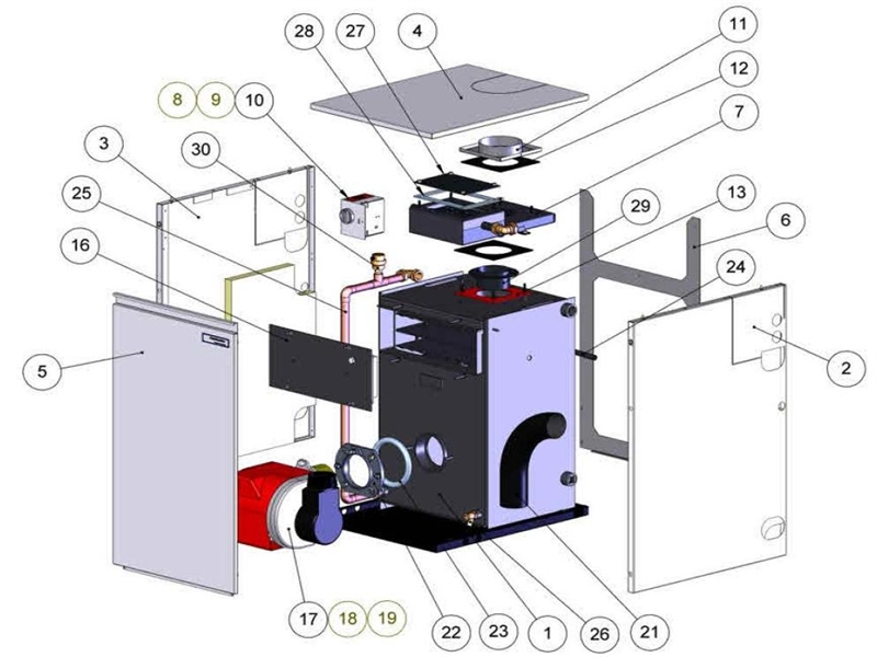 Exploded Diagram for BOILER ASSEMBLY