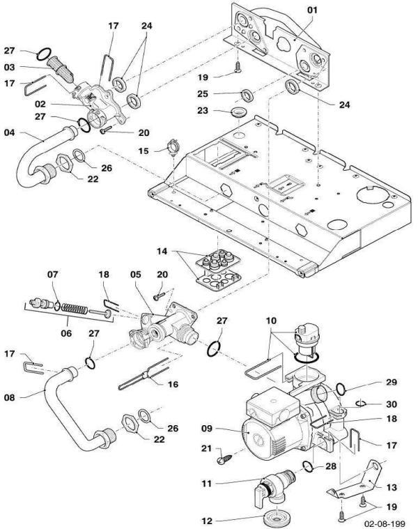 Exploded Diagram for HYDRAULIC PARTS (HYDROBLOCK)