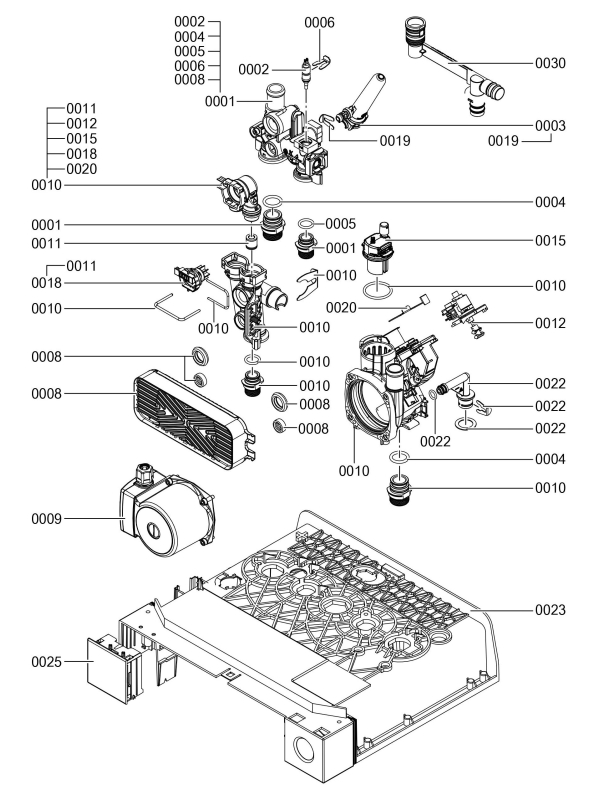 Exploded Diagram for GRUNDFOS HYDRA SERIAL 7537947