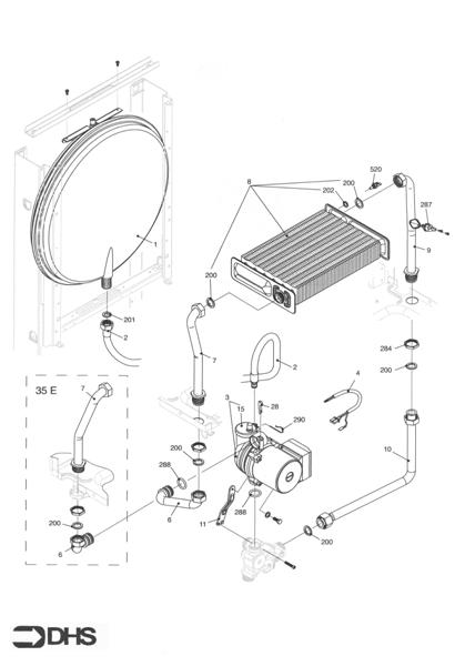 Exploded Diagram for EXPANSION - PUMP - HEAT EXCHAN