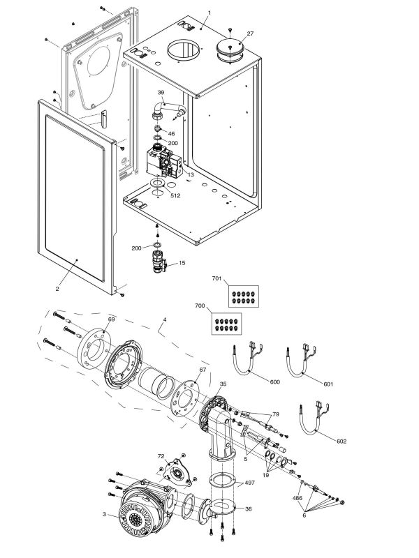 Exploded Diagram for BURNER COMPONENTS